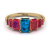 Emerald Cut Blue Topaz Geometrical Ring - Briella No. 510 image 1