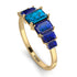Emerald Cut Blue Topaz Geometrical Ring - Briella No. 513 image 2