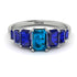 Emerald Cut Blue Topaz Geometrical Ring - Briella No. 515 image 1