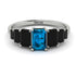 Emerald Cut Blue Topaz Geometrical Ring - Briella No. 509 image 1