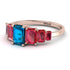 Emerald Cut Blue Topaz Geometrical Ring - Briella No. 511 image 3