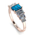 Emerald Cut Blue Topaz Geometrical Ring - Briella No. 502 image 2