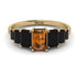 Emerald Cut Brown Diamond Geometrical Ring - Briella No. 1107 image 1