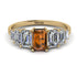 Emerald Cut Brown Diamond Geometrical Ring - Briella No. 1101 image 1