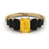 Emerald Cut Citrine Geometrical Ring - Briella No. 607 image 1