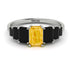 Emerald Cut Citrine Geometrical Ring - Briella No. 609 image 1
