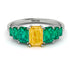 Emerald Cut Citrine Geometrical Ring - Briella No. 606 image 1