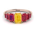 Emerald Cut Citrine Geometrical Ring - Briella No. 611 image 1