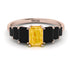 Emerald Cut Citrine Geometrical Ring - Briella No. 608 image 1