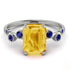 Emerald Cut Citrine Ring With Bezel - Alina No. 615 image 1