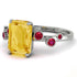 Emerald Cut Citrine Ring With Bezel - Alina No. 612 image 2