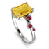 Emerald Cut Citrine Ring With Bezel - Alina No. 612 image 3