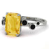 Emerald Cut Citrine Ring With Bezel - Alina No. 609 image 2
