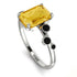 Emerald Cut Citrine Ring With Bezel - Alina No. 609 image 3