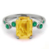 Emerald Cut Citrine Ring With Bezel - Alina No. 606 image 1