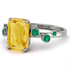 Emerald Cut Citrine Ring With Bezel - Alina No. 606 image 2
