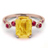 Emerald Cut Citrine Ring With Bezel - Alina No. 611 image 1