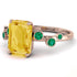 Emerald Cut Citrine Ring With Bezel - Alina No. 605 image 2