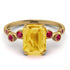 Emerald Cut Citrine Ring With Bezel - Alina No. 610 image 1