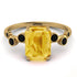 Emerald Cut Citrine Ring With Bezel - Alina No. 607 image 1