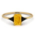Emerald Cut Citrine With Triangles Ring - Remi No. 607 image 1