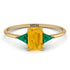 Emerald Cut Citrine With Triangles Ring - Remi No. 604 image 1