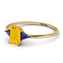 Emerald Cut Citrine With Triangles Ring - Remi No. 613 image 3