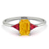 Emerald Cut Citrine With Triangles Ring - Remi No. 612 image 1