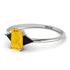 Emerald Cut Citrine With Triangles Ring - Remi No. 609 image 3