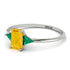 Emerald Cut Citrine With Triangles Ring - Remi No. 606 image 3