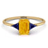 Emerald Cut Citrine With Triangles Ring - Remi No. 613 image 1