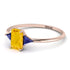 Emerald Cut Citrine With Triangles Ring - Remi No. 614 image 3