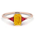 Emerald Cut Citrine With Triangles Ring - Remi No. 611 image 1