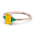 Emerald Cut Citrine With Triangles Ring - Remi No. 605 image 3