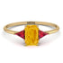 Emerald Cut Citrine With Triangles Ring - Remi No. 610 image 1