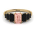 Emerald Cut Morganite Geometrical Ring - Briella No. 907 image 1