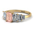 Emerald Cut Morganite Geometrical Ring - Briella No. 901 image 3