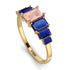 Emerald Cut Morganite Geometrical Ring - Briella No. 913 image 3