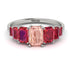 Emerald Cut Morganite Geometrical Ring - Briella No. 912 image 1