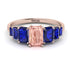Emerald Cut Morganite Geometrical Ring - Briella No. 914 image 1