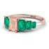 Emerald Cut Morganite Geometrical Ring - Briella No. 905 image 3
