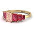 Emerald Cut Morganite Geometrical Ring - Briella No. 910 image 3