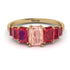 Emerald Cut Morganite Geometrical Ring - Briella No. 910 image 1