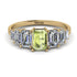 Emerald Cut Peridot Geometrical Ring - Briella No. 701 image 1