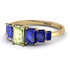 Emerald Cut Peridot Geometrical Ring - Briella No. 713 image 3