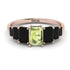 Emerald Cut Peridot Geometrical Ring - Briella No. 708 image 1
