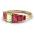 Emerald Cut Peridot Geometrical Ring - Briella No. 710 image 3