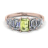 Emerald Cut Peridot Geometrical Ring - Briella No. 702 image 1