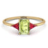 Emerald Cut Peridot With Triangles Ring - Remi No. 710 image 1