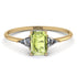 Emerald Cut Peridot With Triangles Ring - Remi No. 701 image 1